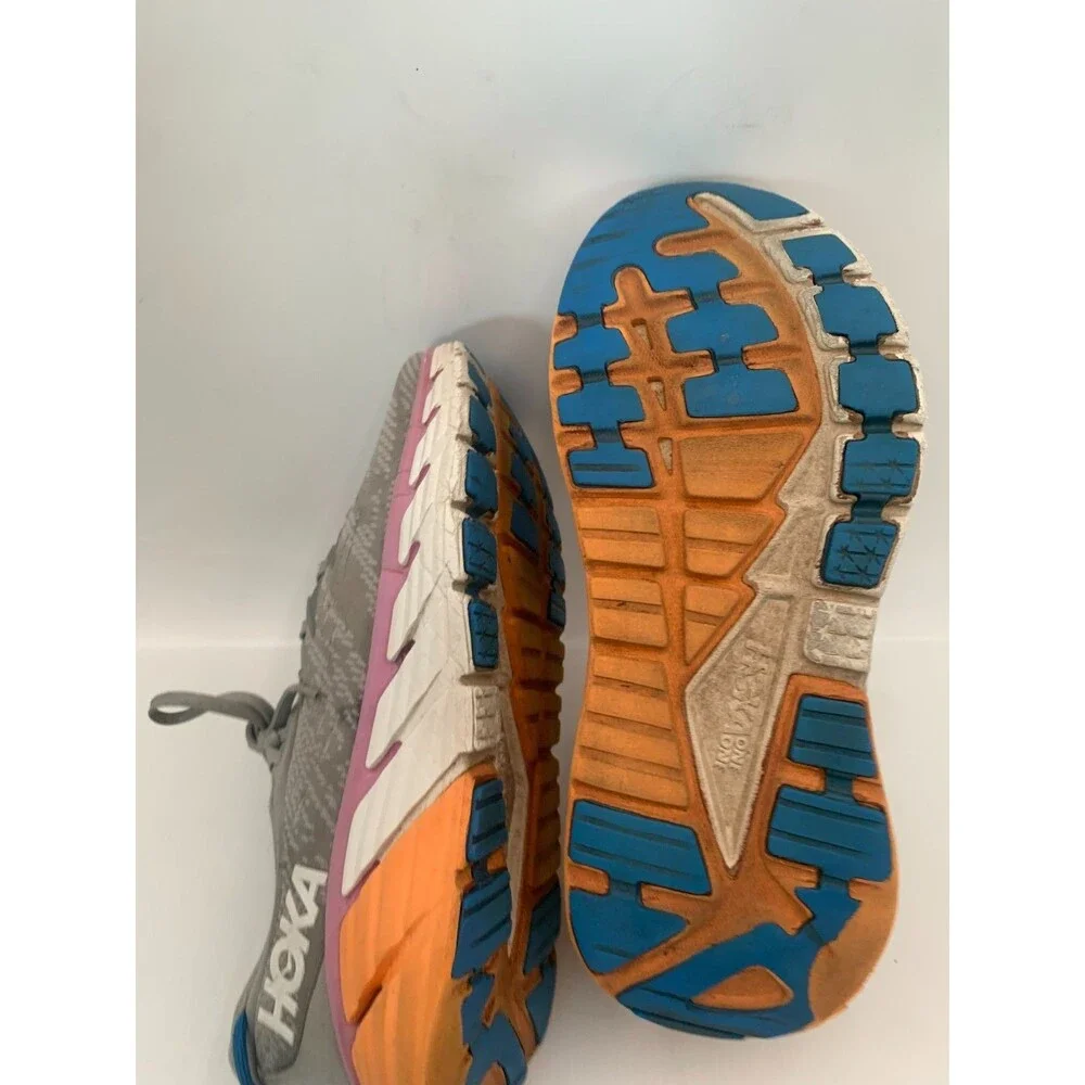Hoka One One Womens Gaviota 4 Gray Orange WhiteRunning Shoes Sneakers Size 9.5B